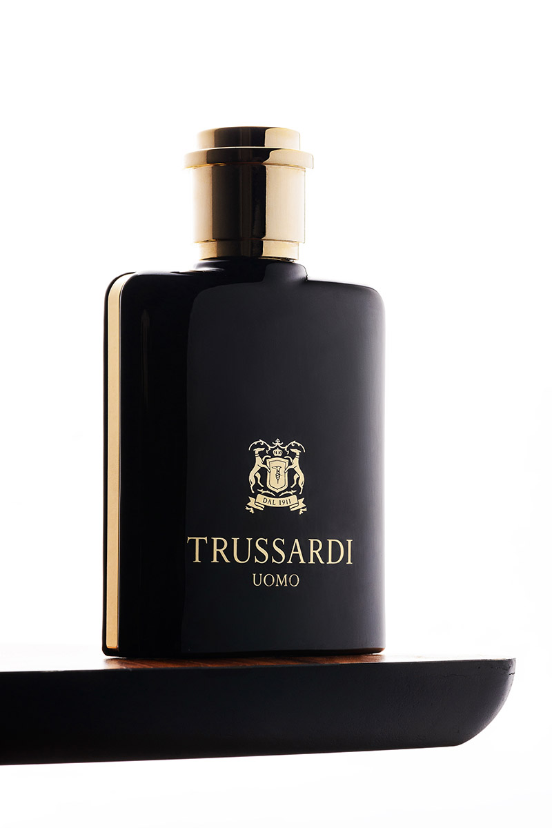 Trussardi Uomo parfume campaign still-life